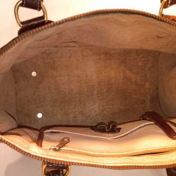 Vintage BRAHMIN Croc & Ivory Smooth Leather Zip-top 2-Way Crossbody Bag - Picture 15 of 15